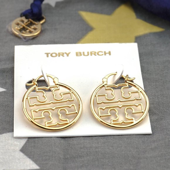 Tory Burch Miller Wire Small Hoop Earrings in Gold (Brand New with Dust Bag) - Picture 4 of 8